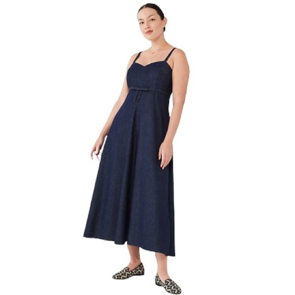 ♠️💃 kate spade NY Women’s Denim Bow-Waist Dress, Indigo (403) - Picture 11 of 11